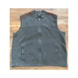 Roundtree & Yorke 100% Cotton gray charcoal and brown suede 2XB